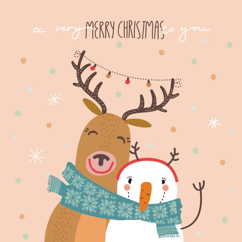 Happy hug - christmas card