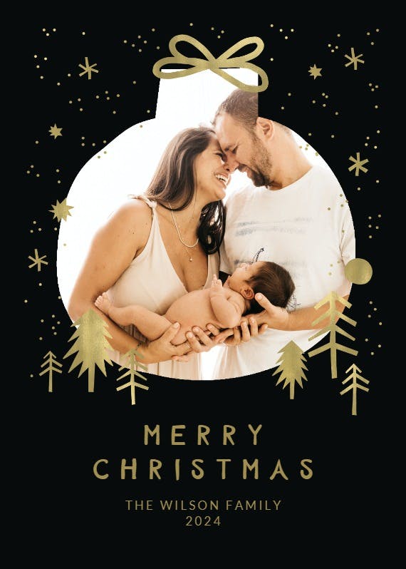 Holiday ball frame - christmas card