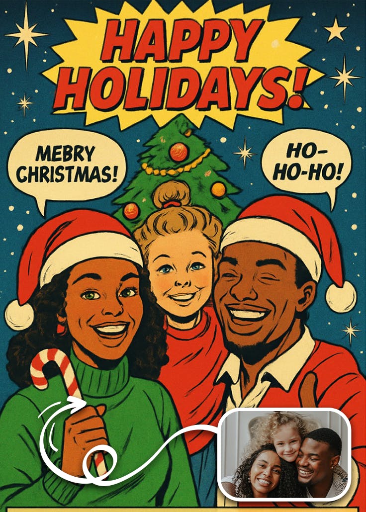 Holiday comics - tarjeta de navidad