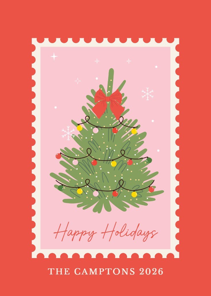 Holiday lights fest - christmas card