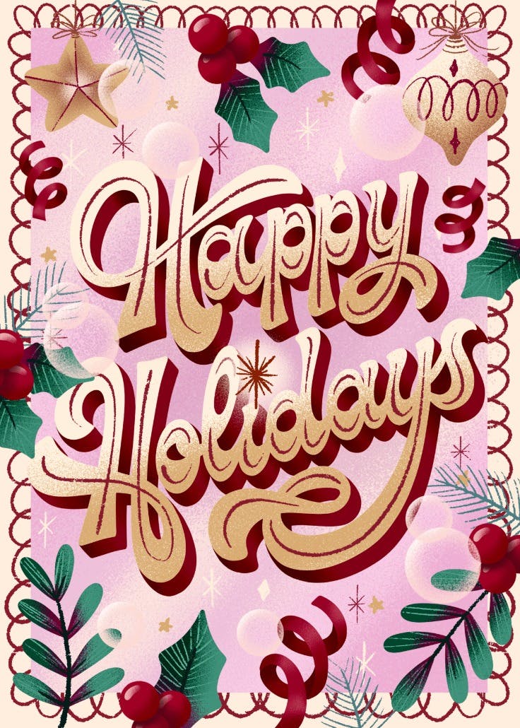 Holiday ornaments - tarjeta de navidad