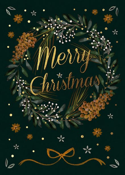 Holly Fern Pine - Christmas Card | Greetings Island