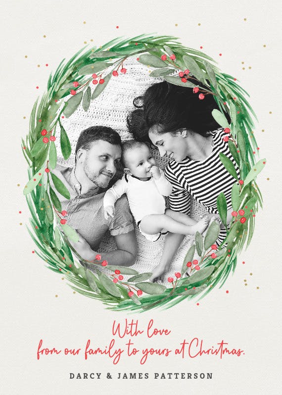 Holly wreath photo -  free card