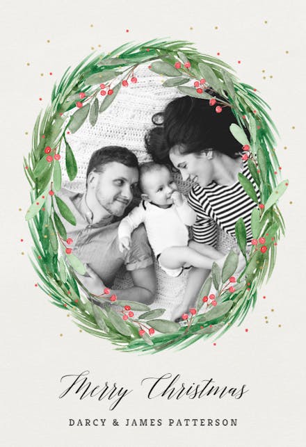 Holly wreath photo - Tarjeta De Navidad