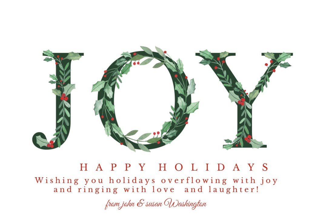 Joyful & bright - christmas card