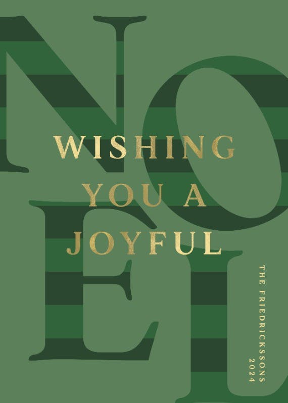 Joyful noel - christmas card