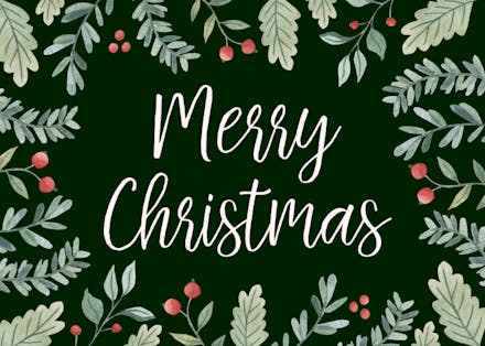 Leaves and Berries - Christmas Card