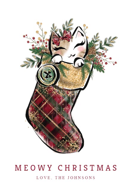 Meowy Christmas - Tarjeta De Navidad