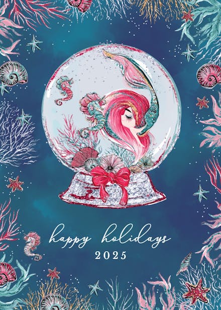 Mermaid christmas ball - christmas card