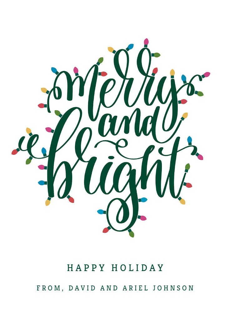 Merry & bright - christmas card