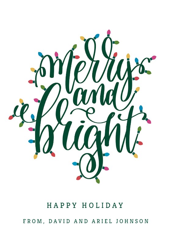 Merry & bright -  tarjeta de navidad