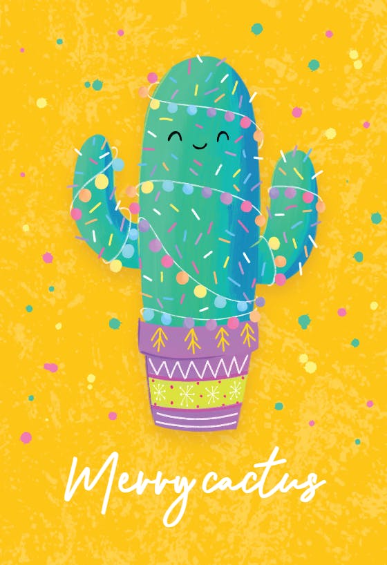 Merry cactus -  tarjeta de navidad
