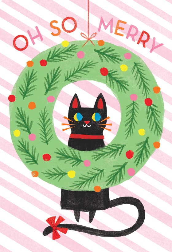 Merry cat - christmas card