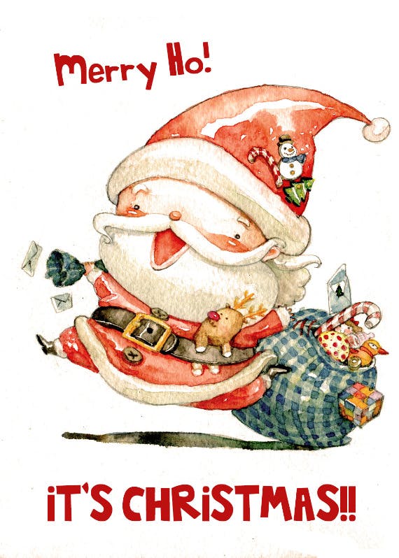 Merry ho -  tarjeta de navidad