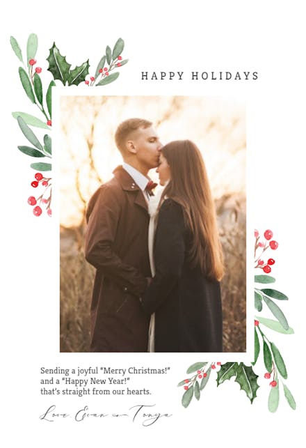 Mistletoe & Holly - Tarjeta De Navidad