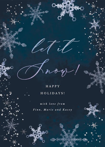 Night snowfall - christmas card