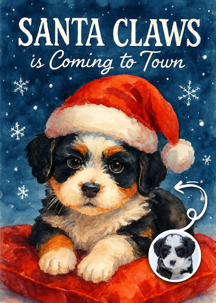 Santa claws - tarjeta de navidad