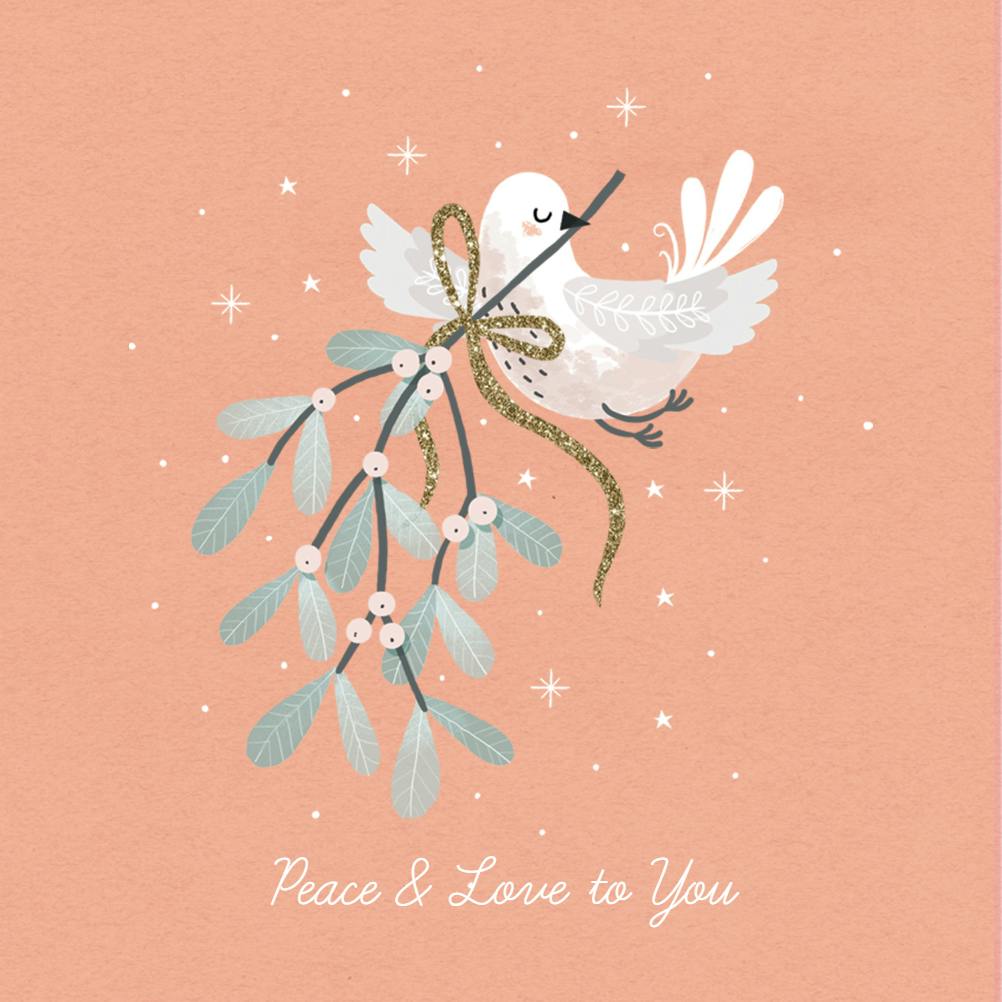 Peace & love -  tarjeta de navidad