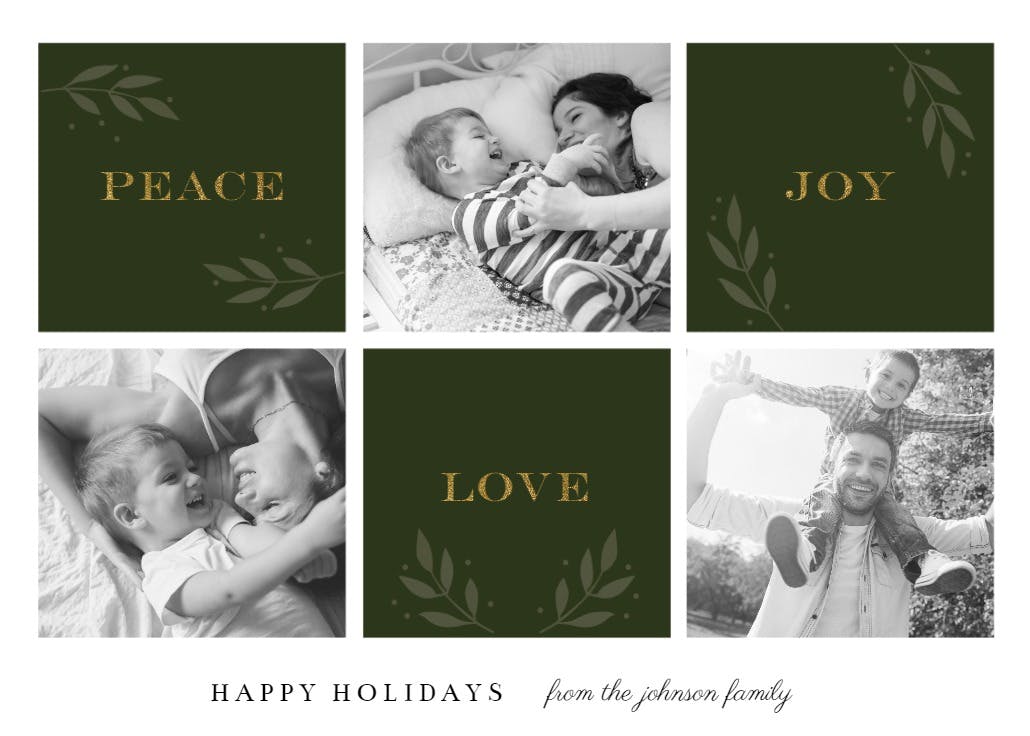 Peace joy love - christmas card