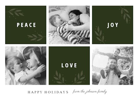 Peace joy love - christmas card