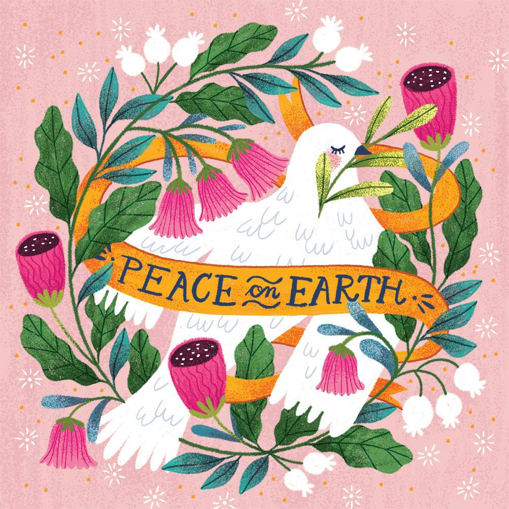 Peace on earth - tarjeta de navidad