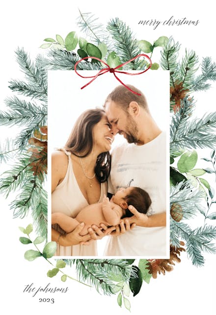 Pine Border - Christmas Card