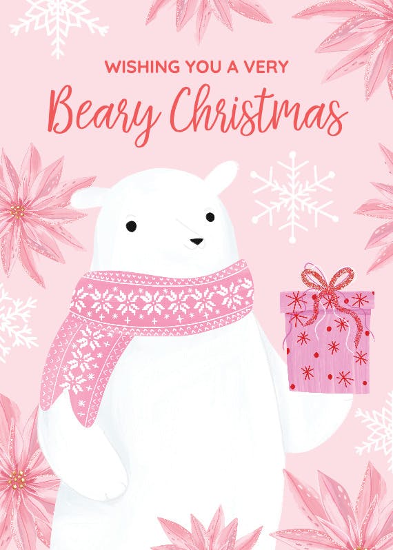 Pink christmas - holidays card