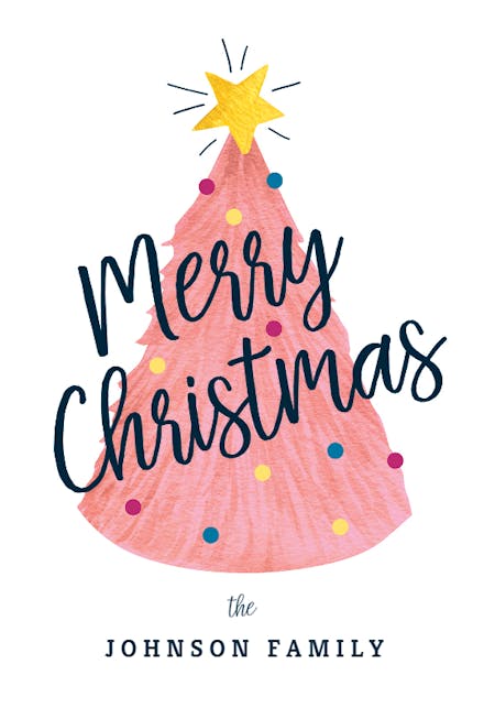 Pink tree - christmas card