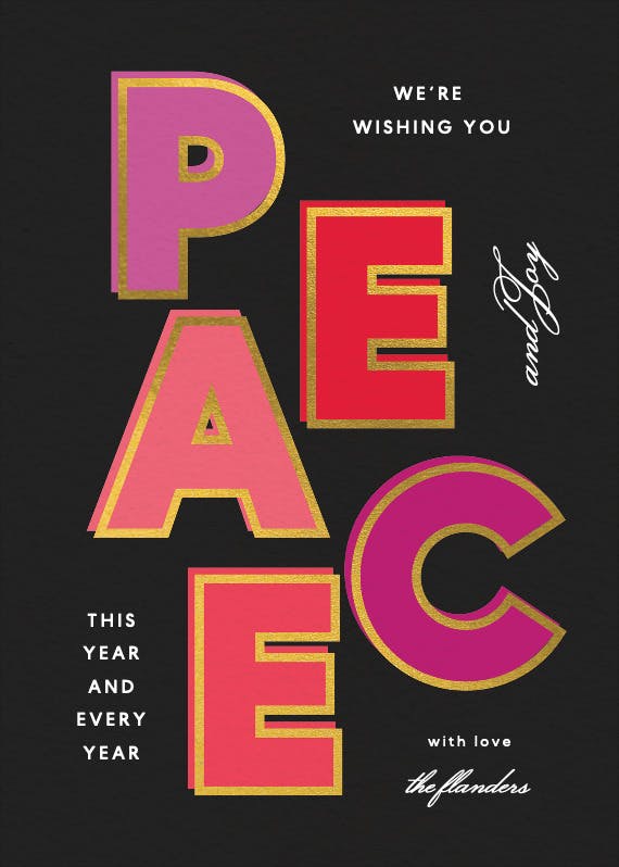 Plenty of peace -  tarjeta de navidad
