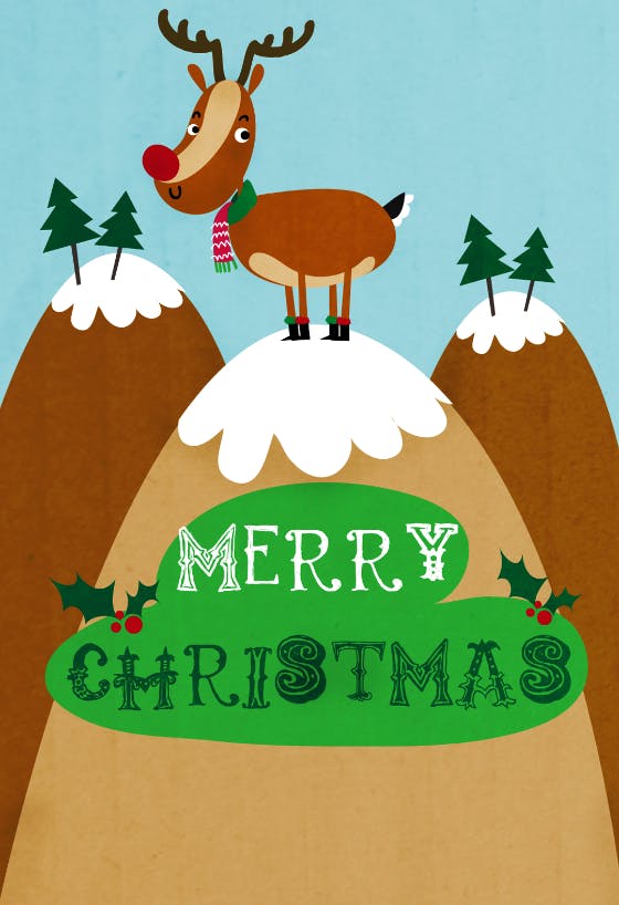 Reindeer -  tarjeta de navidad