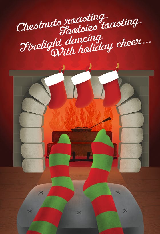 Roasting and toasting - christmas card