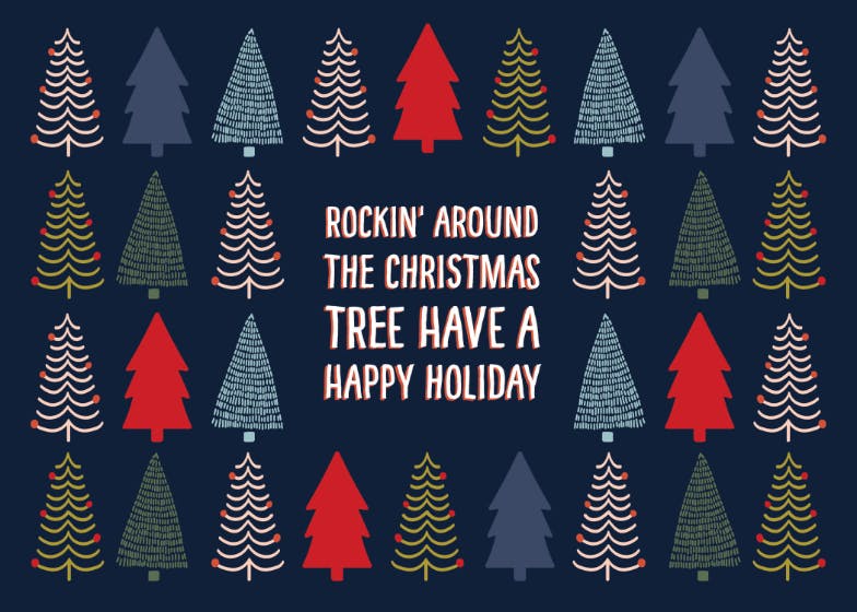Rockin around -  tarjeta de día festivo