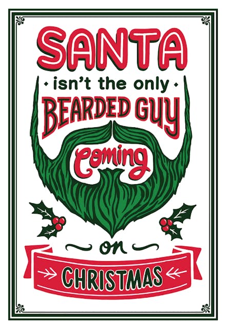 Santa Beard Coming - Tarjeta De Navidad