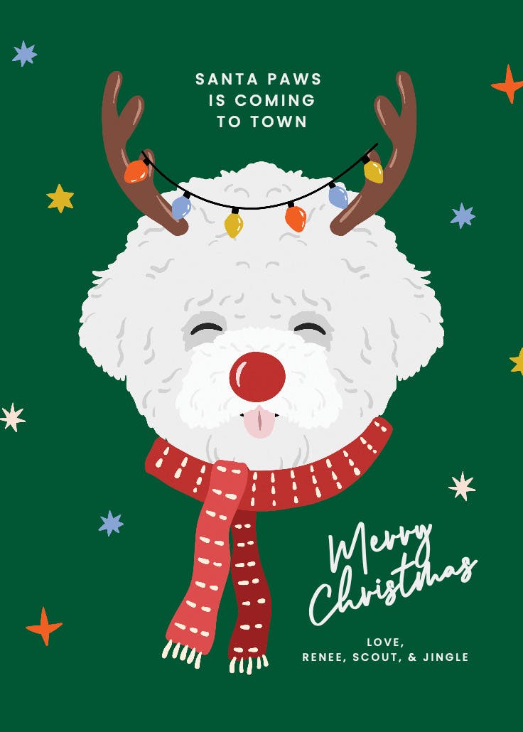 Santa paws - holidays card