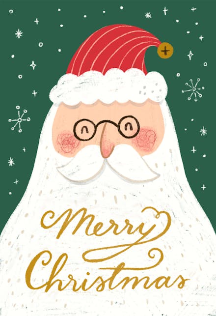 Santa portrait - Christmas Card | Greetings Island