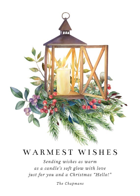 Seasonal lantern - christmas card