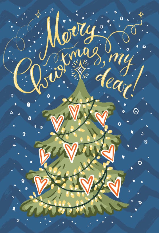 Shimmery tree - christmas card