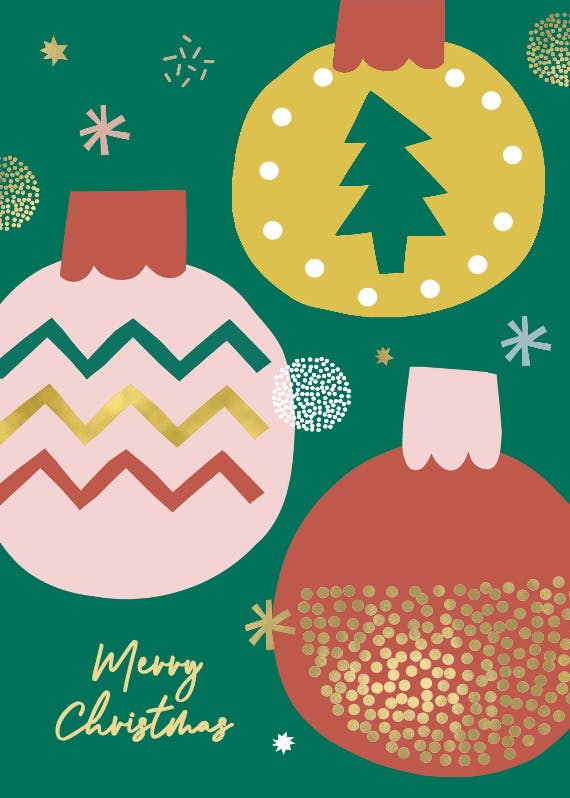 Simply christmas balls - holidays card