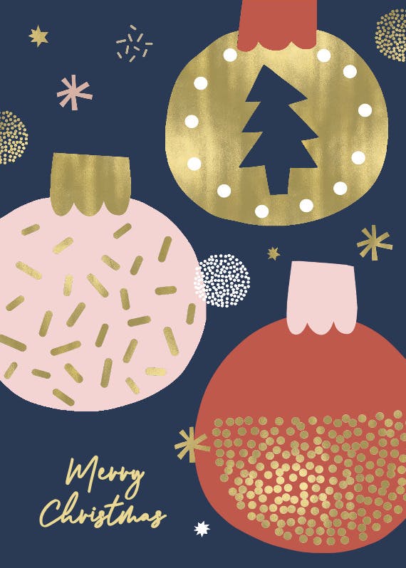Simply christmas balls -  tarjeta de navidad