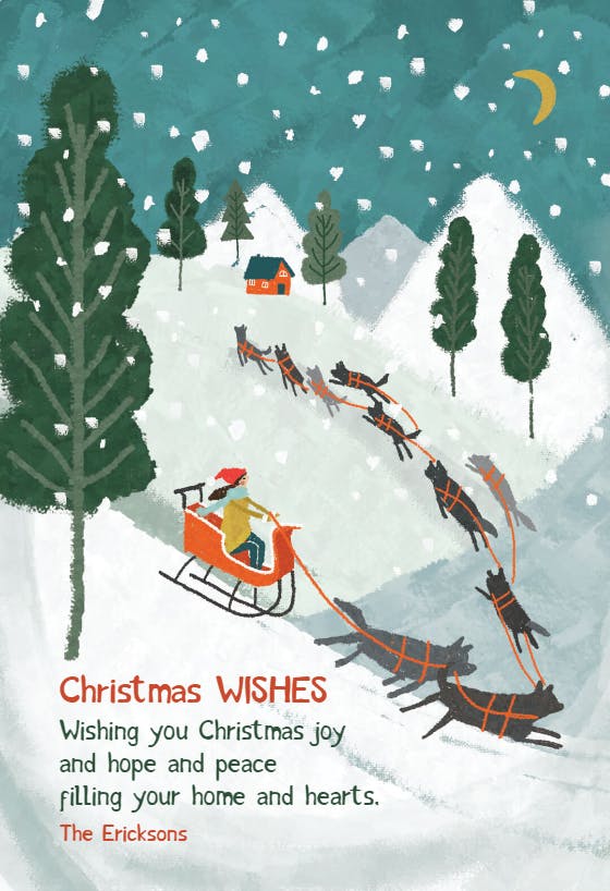 Snowing & blowing - christmas card