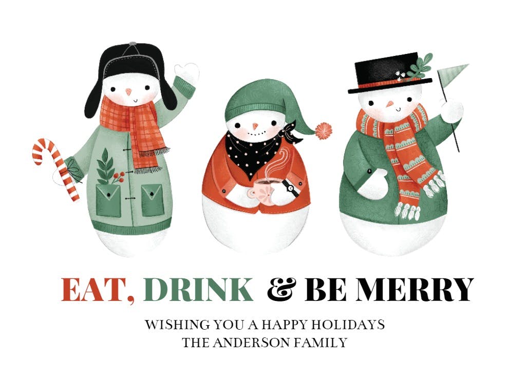 Snowman clipart - christmas card