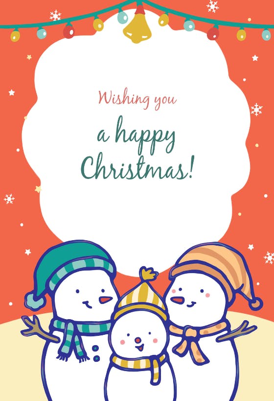 Snowman family -  tarjeta de navidad