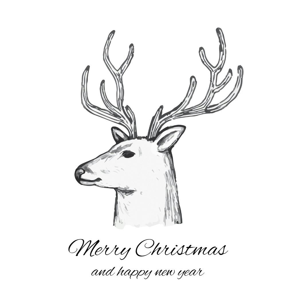 Stately stag - tarjeta de navidad