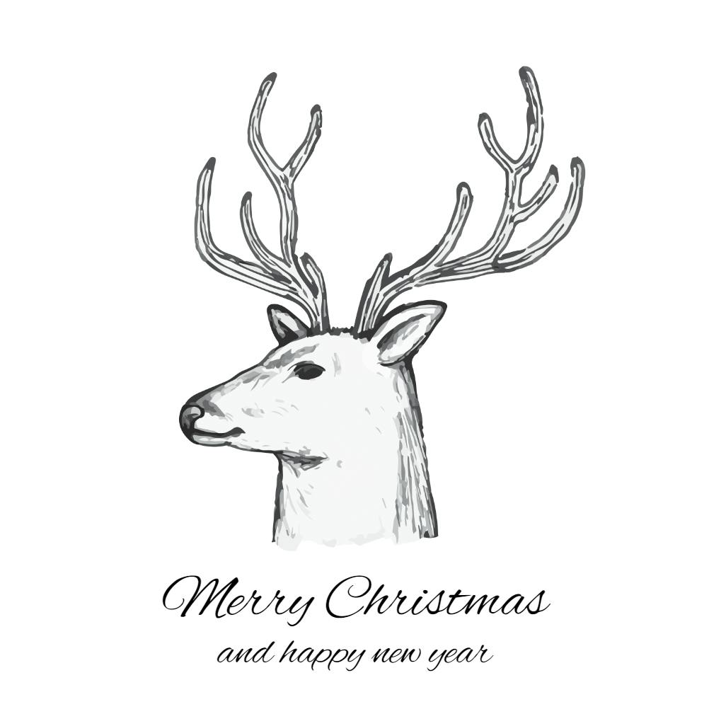 Stately stag - christmas card
