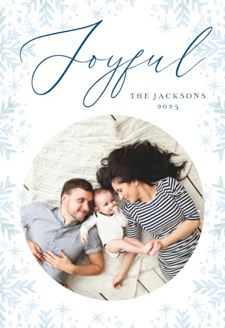 Blue snowflakes joyful - Tarjeta De Navidad