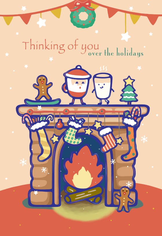 Thinking of you over the holidays - christmas card
