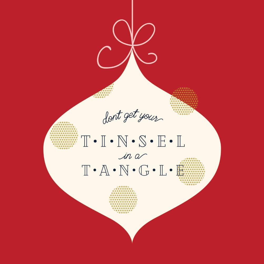 Tinsel in a tangle -  tarjeta de navidad