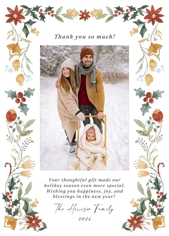 Traditions frame - thank you card