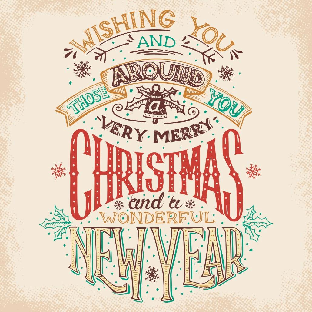 Vintage fonts - christmas card
