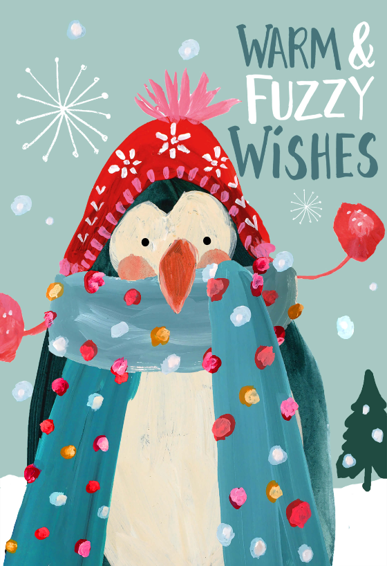 Warm fuzzy penguin - Christmas Card (Free) | Greetings Island